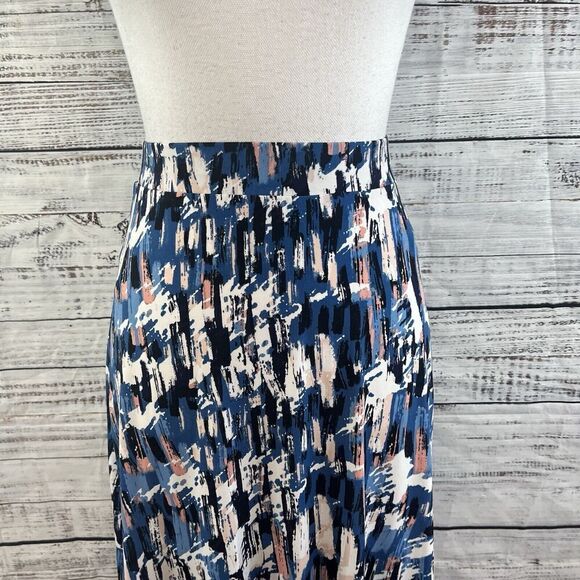 Jones Studio Skirt size Extra Small Long Blue Coral Slinky Stretch A Line Modest - Picture 4 of 11